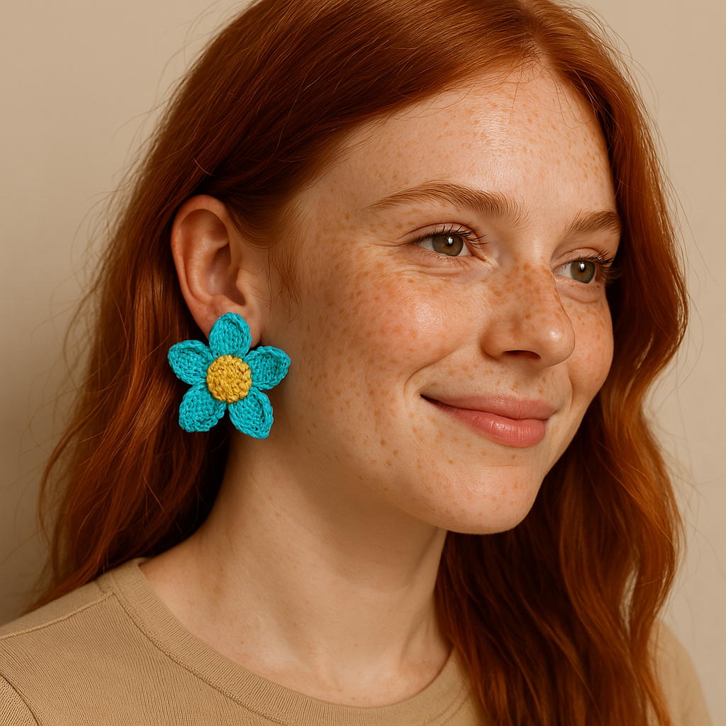 Forget Me Not - Crochet Earrings