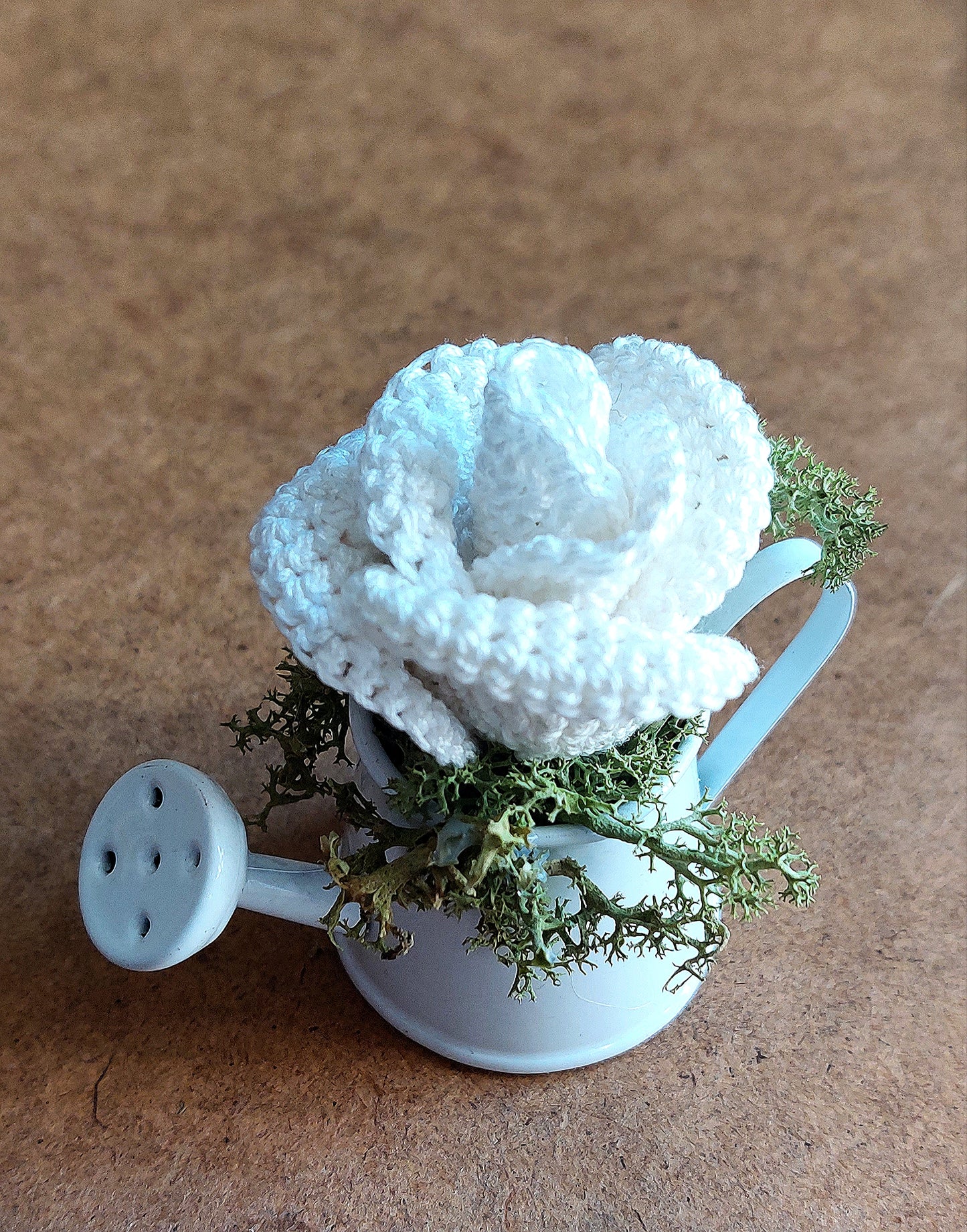 Crochet Rose in Watering Can
