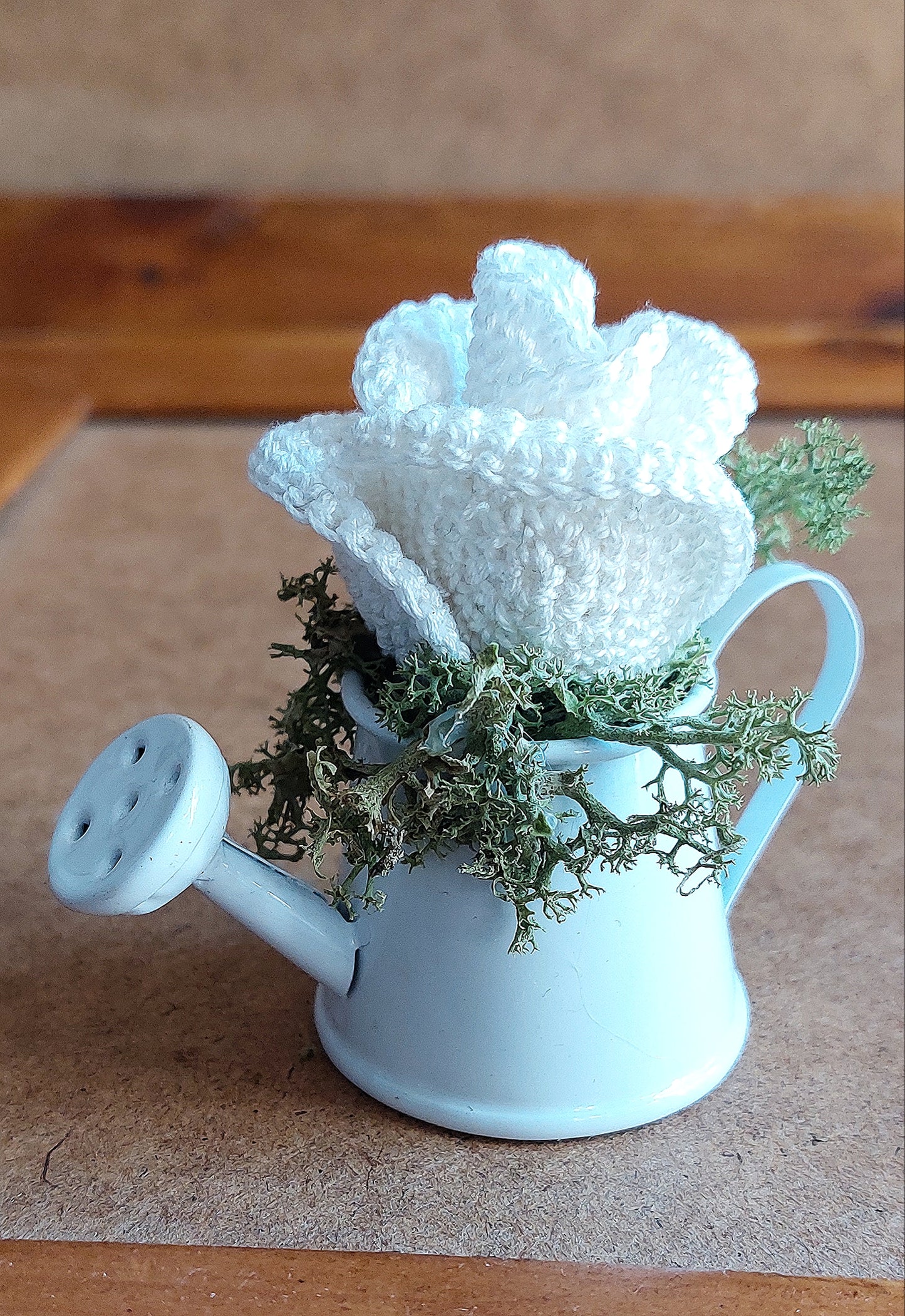 Crochet Rose in Watering Can