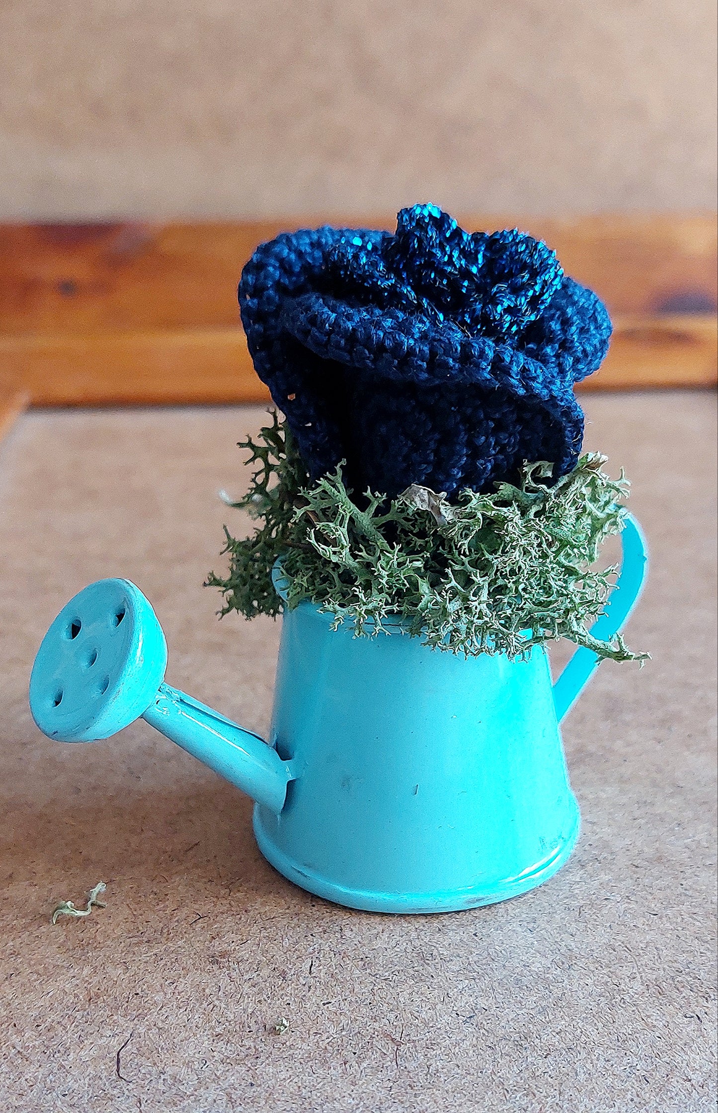 Crochet Rose in Watering Can