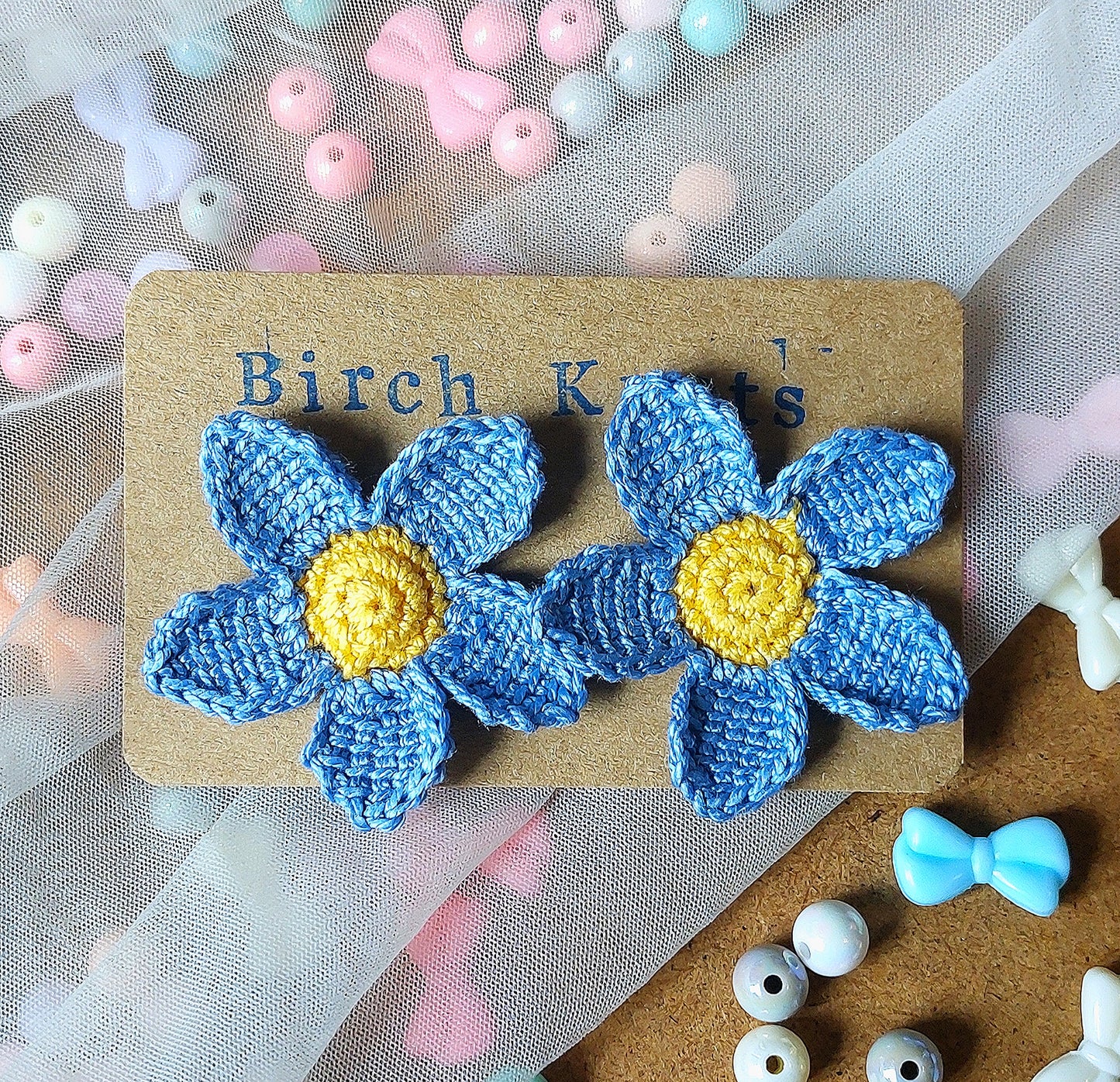 Forget Me Not - Crochet Earrings