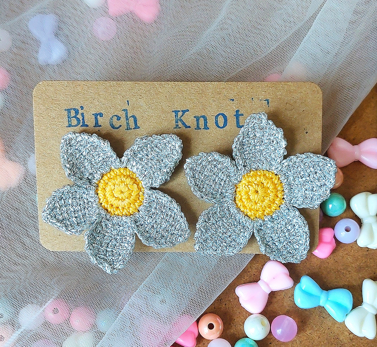 Forget Me Not - Crochet Earrings