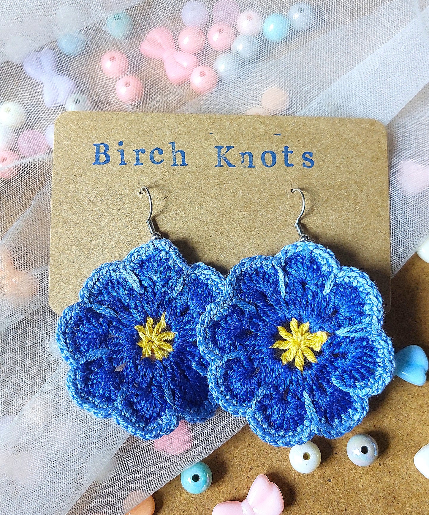 African Flower - Crochet Earrings