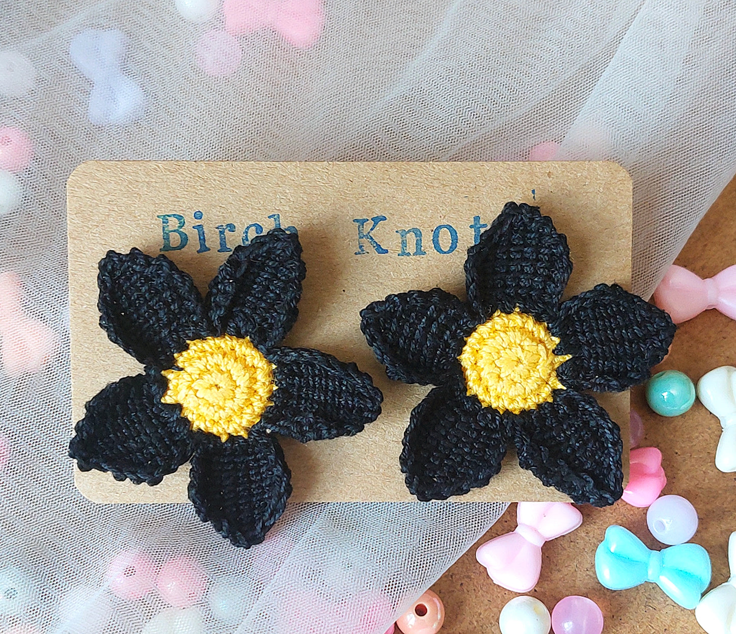 Forget Me Not - Crochet Earrings