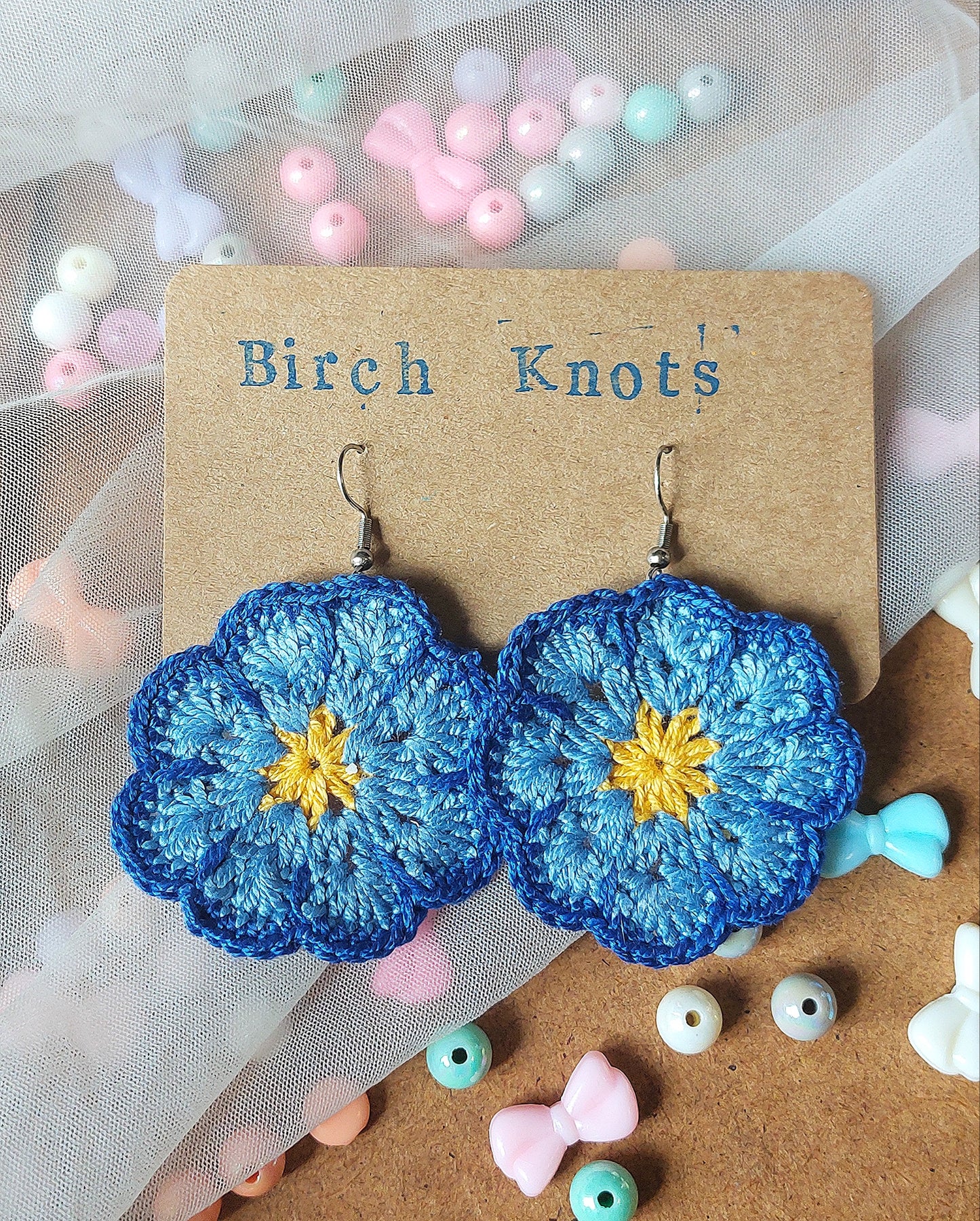 African Flower - Crochet Earrings
