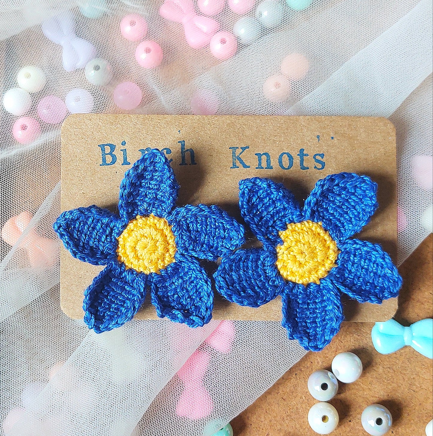Forget Me Not - Crochet Earrings