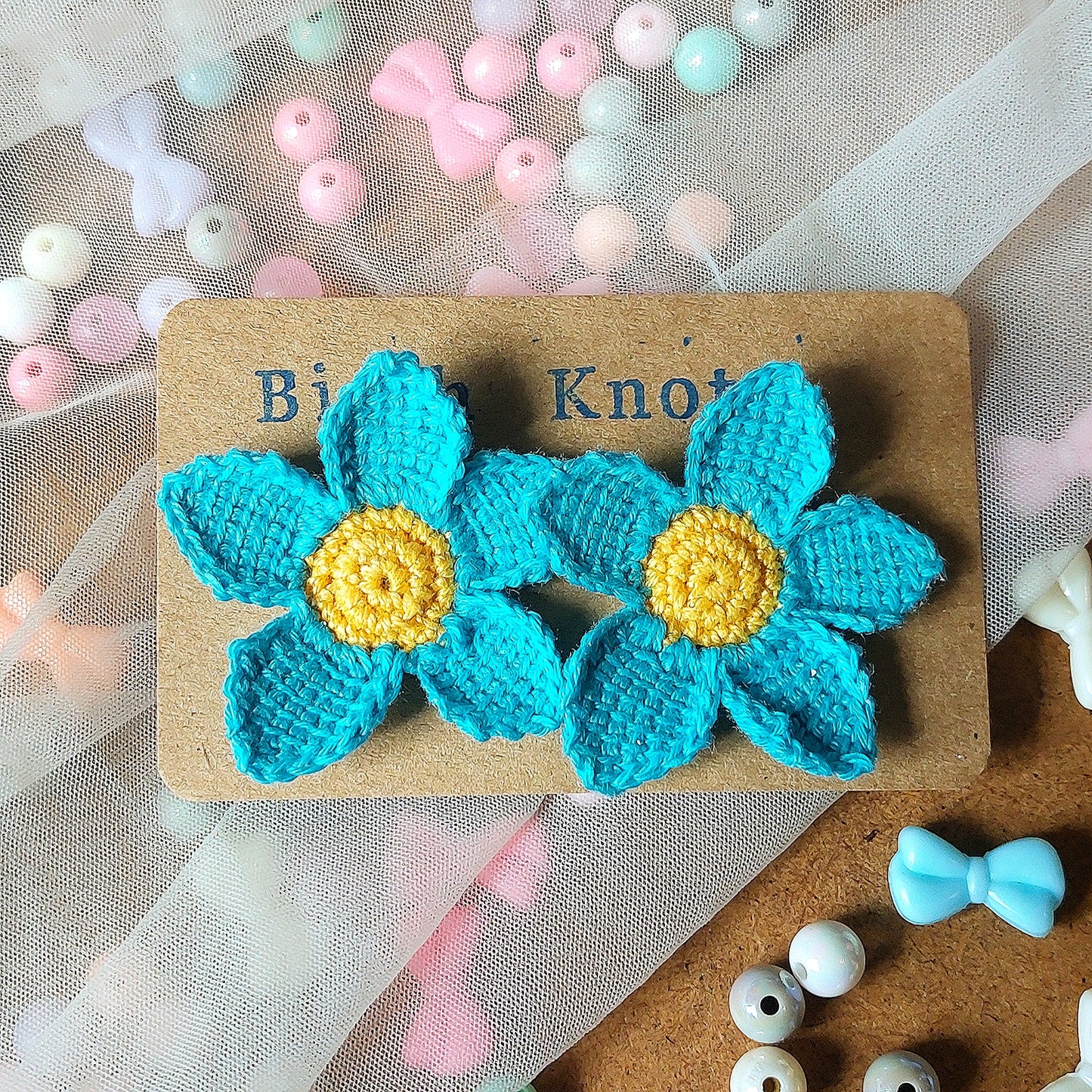 Forget Me Not - Crochet Earrings