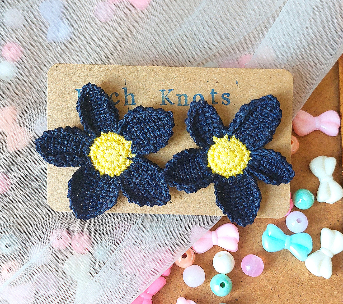Forget Me Not - Crochet Earrings