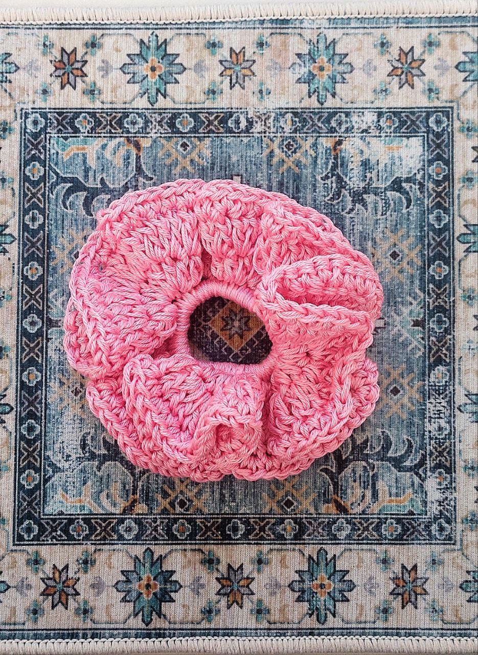 Crochet Cotton Scrunchies - Mr. Fluffy Summer Edition