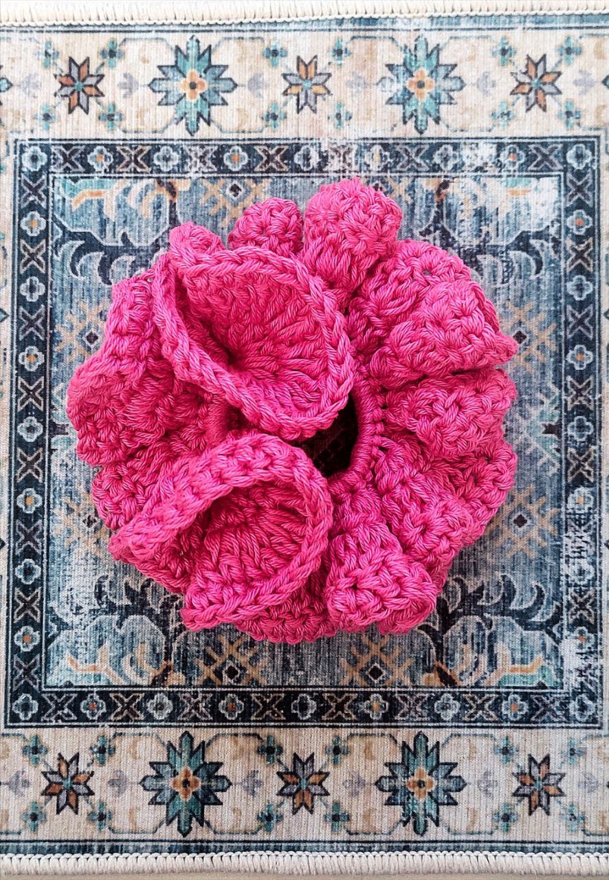 Crochet Cotton Scrunchies - Mr. Fluffy Summer Edition
