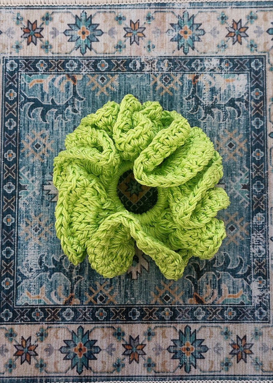 Crochet Cotton Scrunchies - Mr. Fluffy Summer Edition