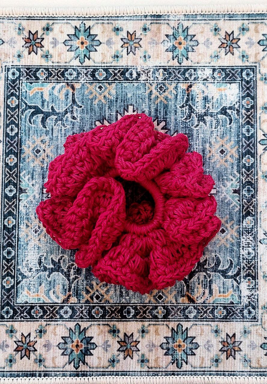 Crochet Cotton Scrunchies - Mr. Fluffy Summer Edition