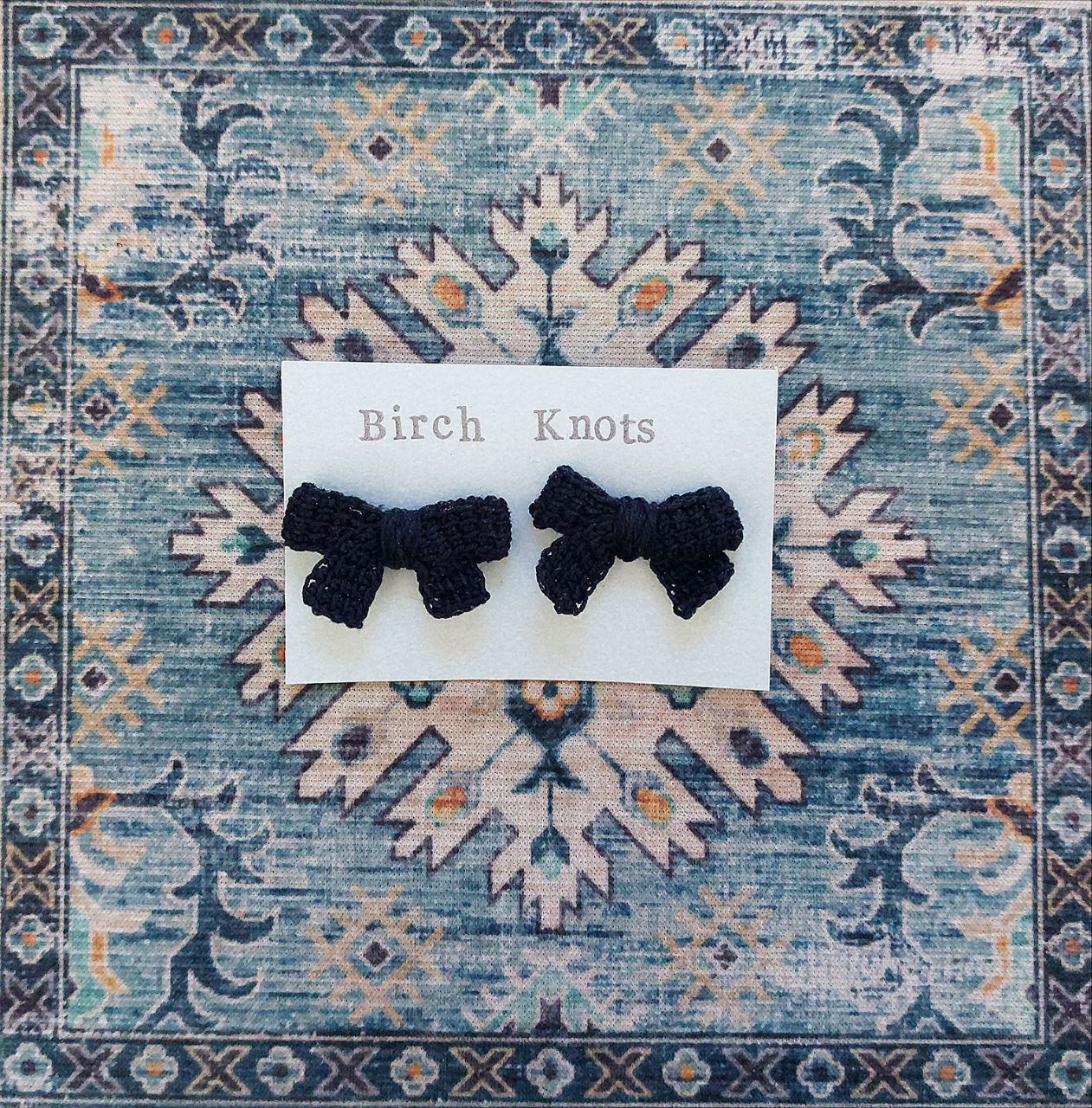 Belle - Crochet Bow Earrings