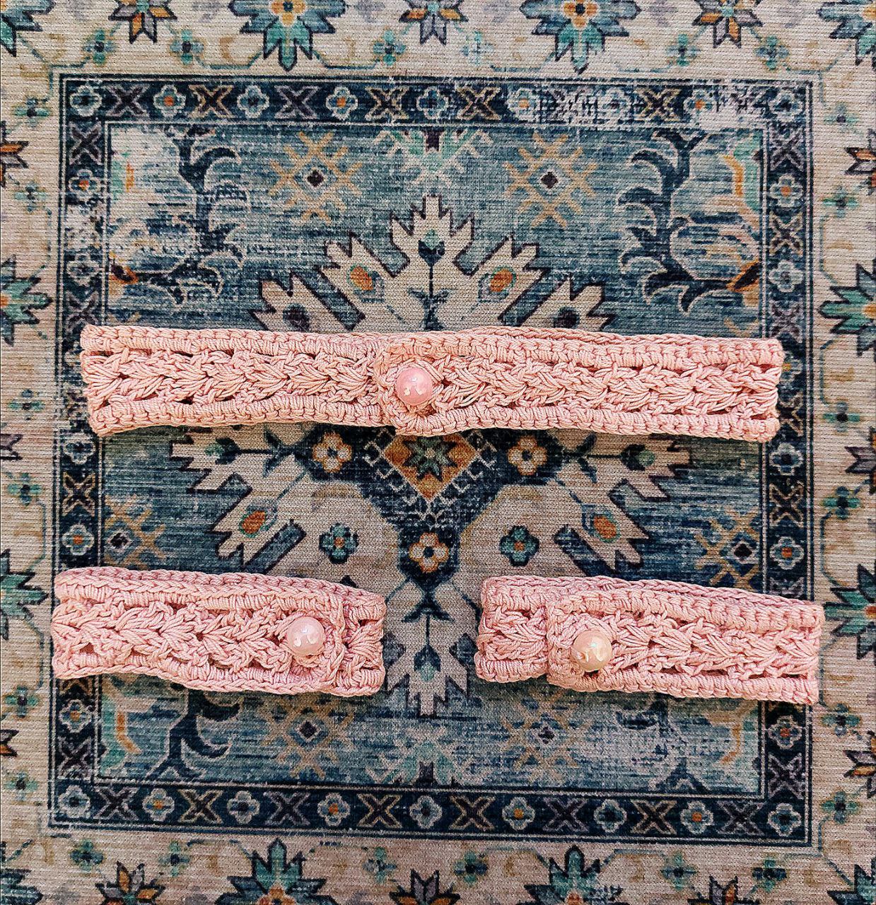 Cinderella Set - Crochet Choker and Bracelets