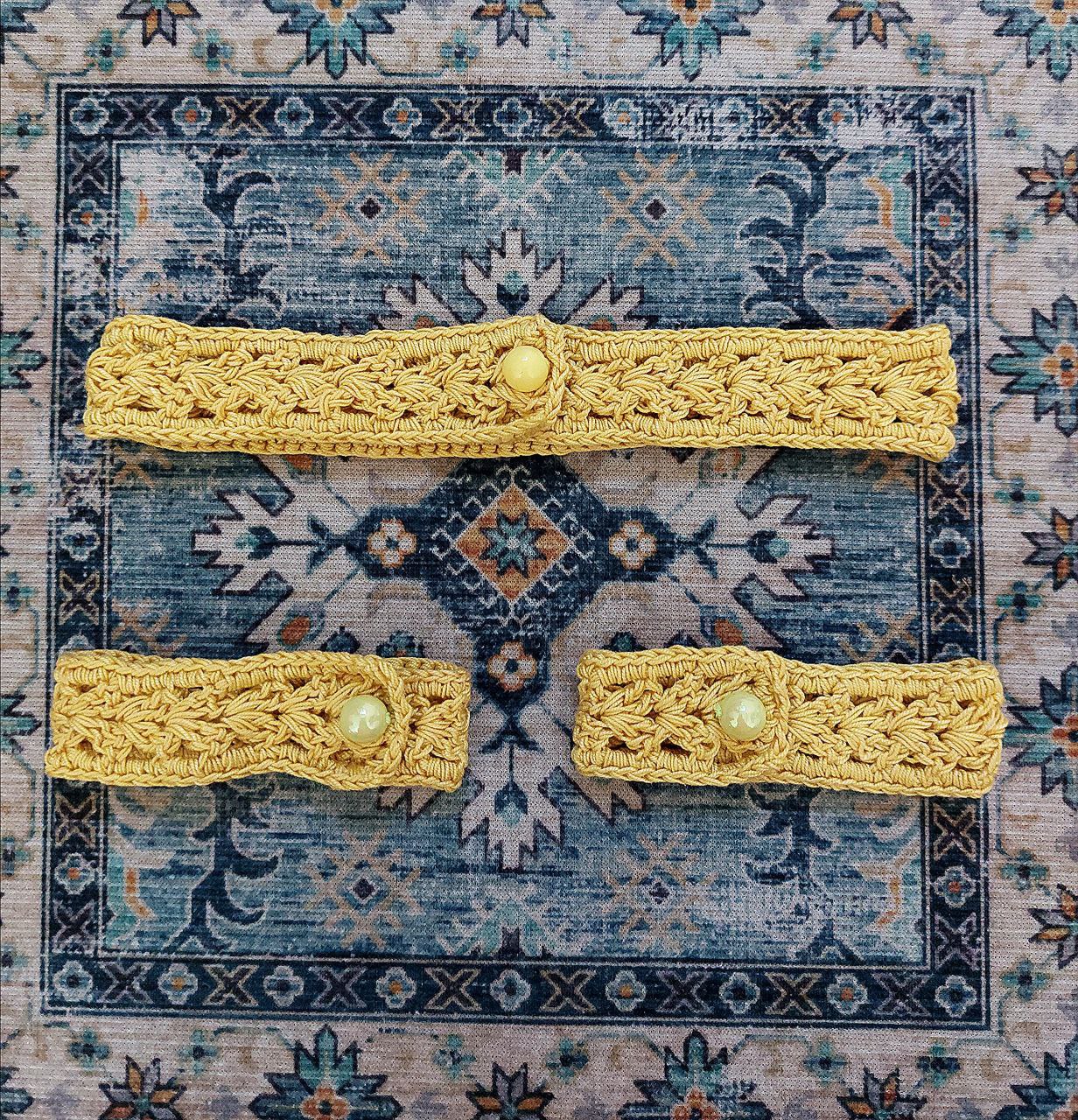 Cinderella Set - Crochet Choker and Bracelets