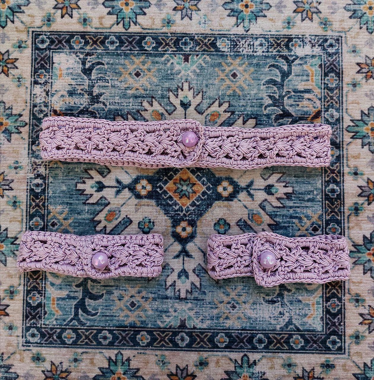 Cinderella Set - Crochet Choker and Bracelets