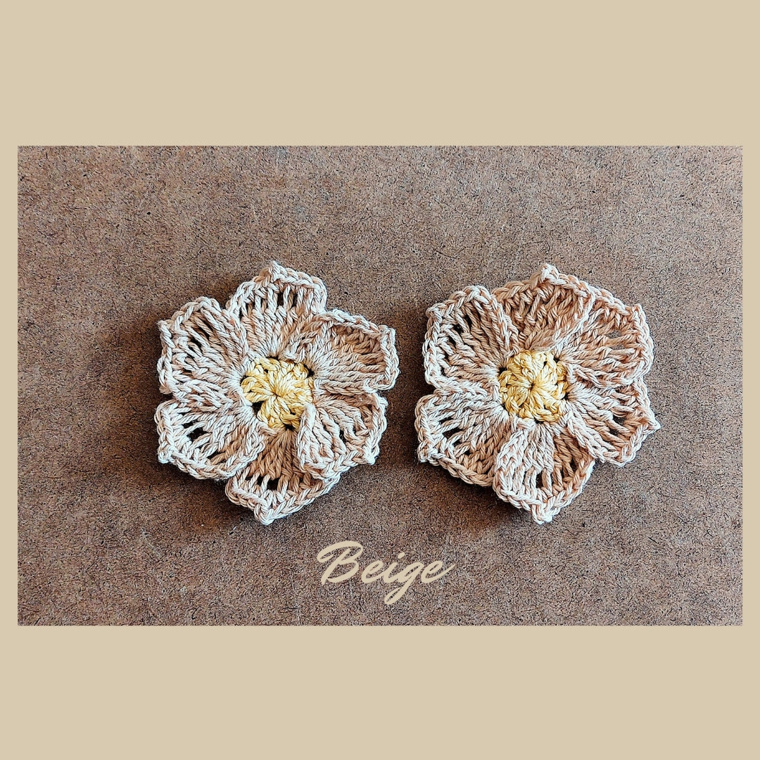 Crochet Flowers Applique - Frangipani