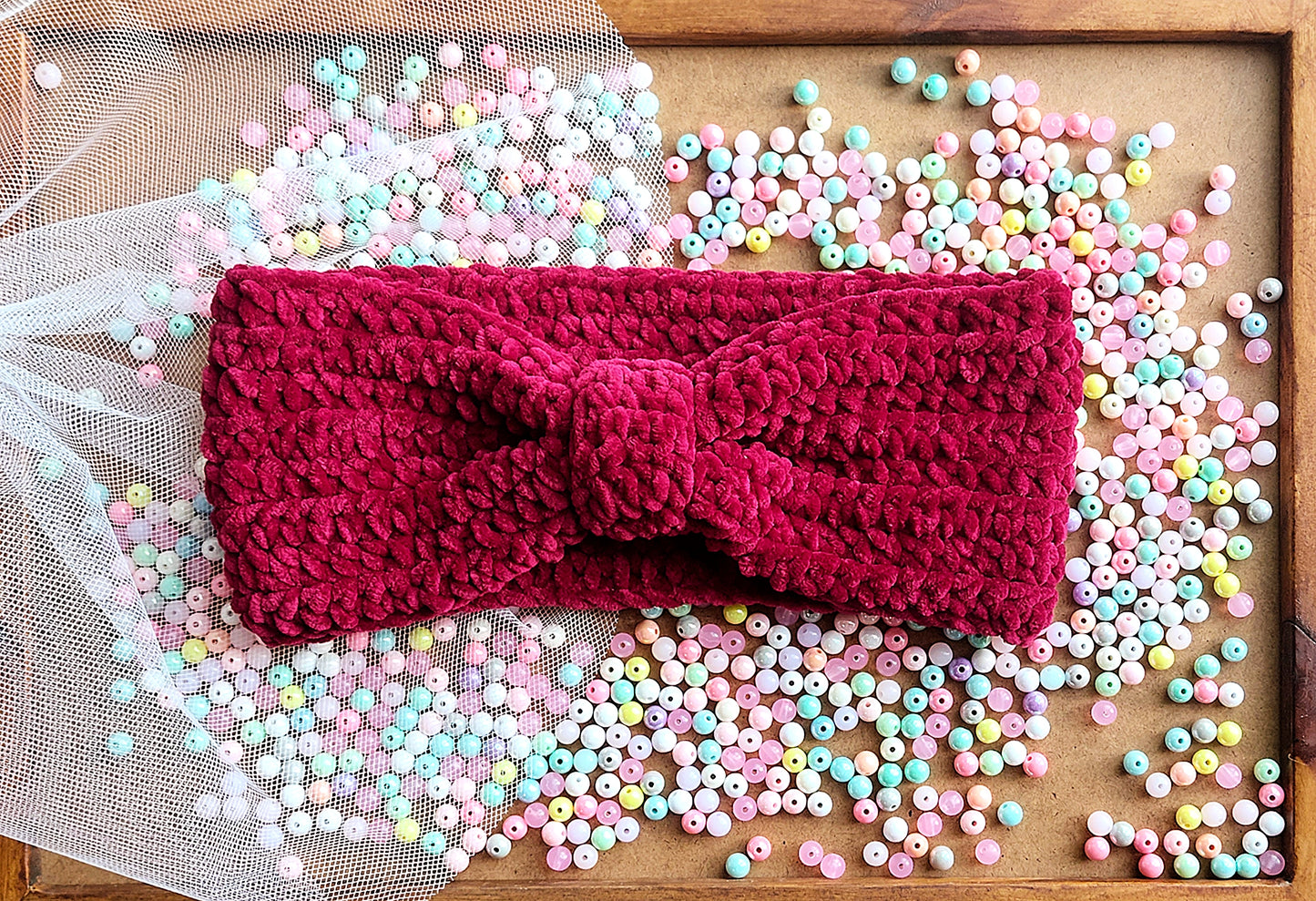 Crochet Chenille Headband Earwarmer - Mrs. Fluffy