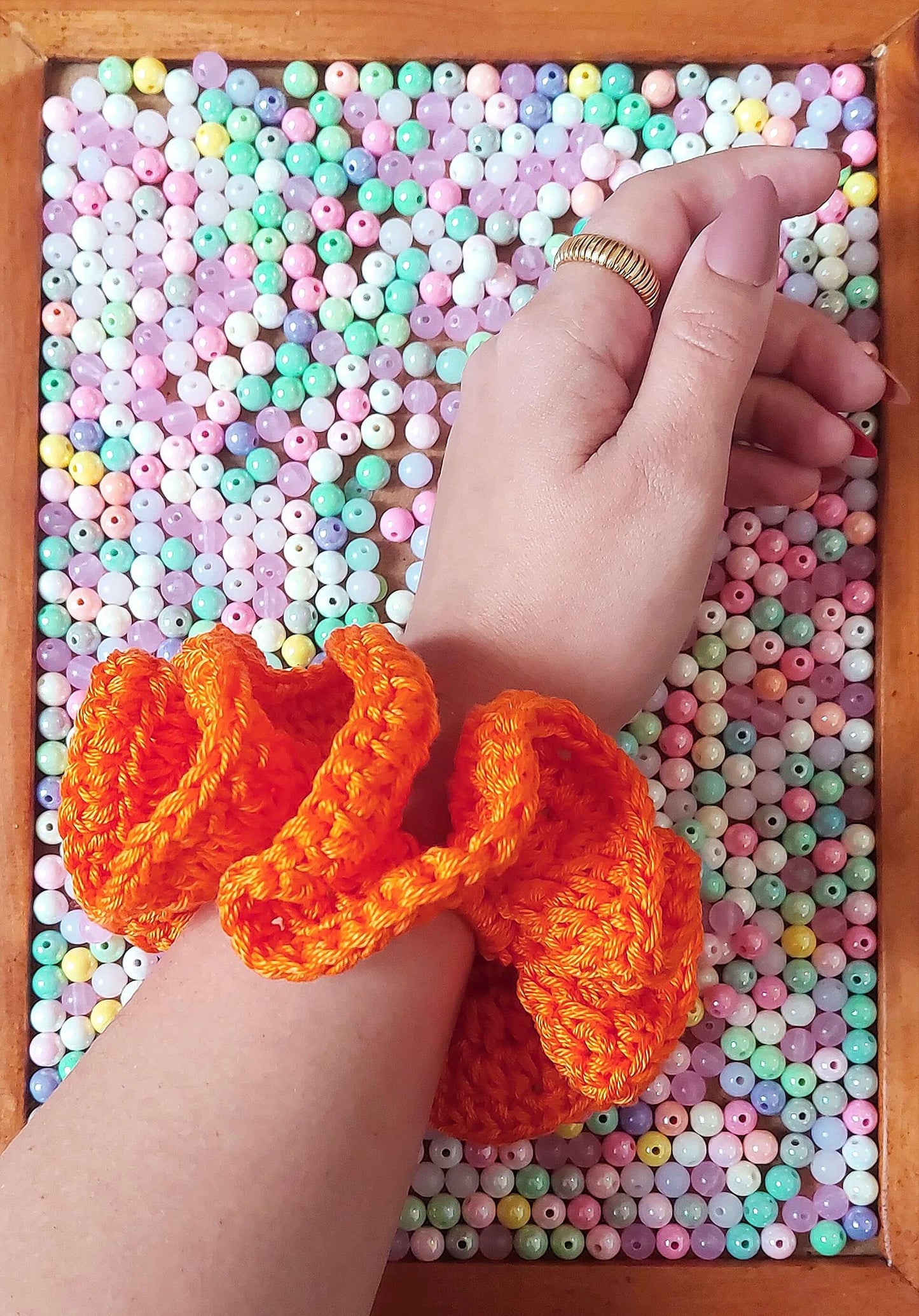 Crochet Cotton Scrunchies - Mr. Fluffy Summer Edition