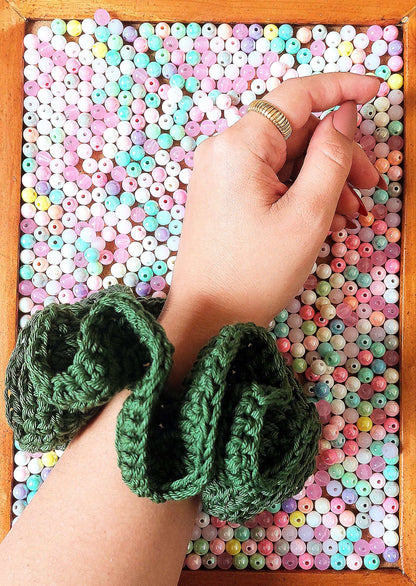 Crochet Cotton Scrunchies - Mr. Fluffy Summer Edition