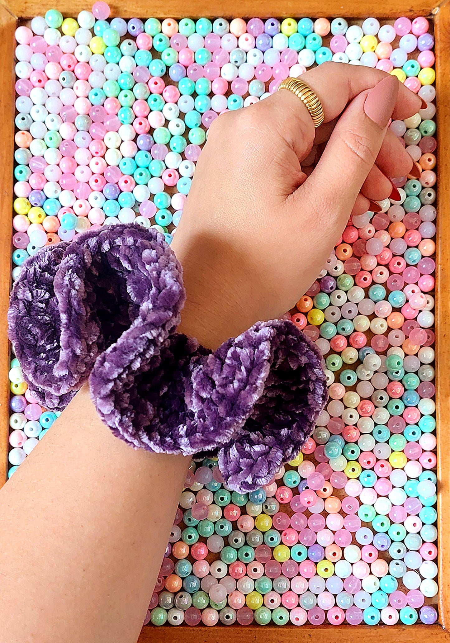 Crochet Chenille Scrunchies - Mr. Fluffy