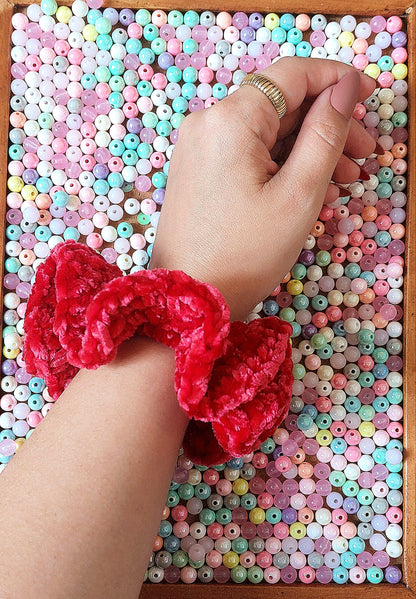 Crochet Chenille Scrunchies - Mr. Fluffy