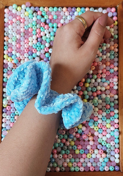 Crochet Chenille Scrunchies - Mr. Fluffy