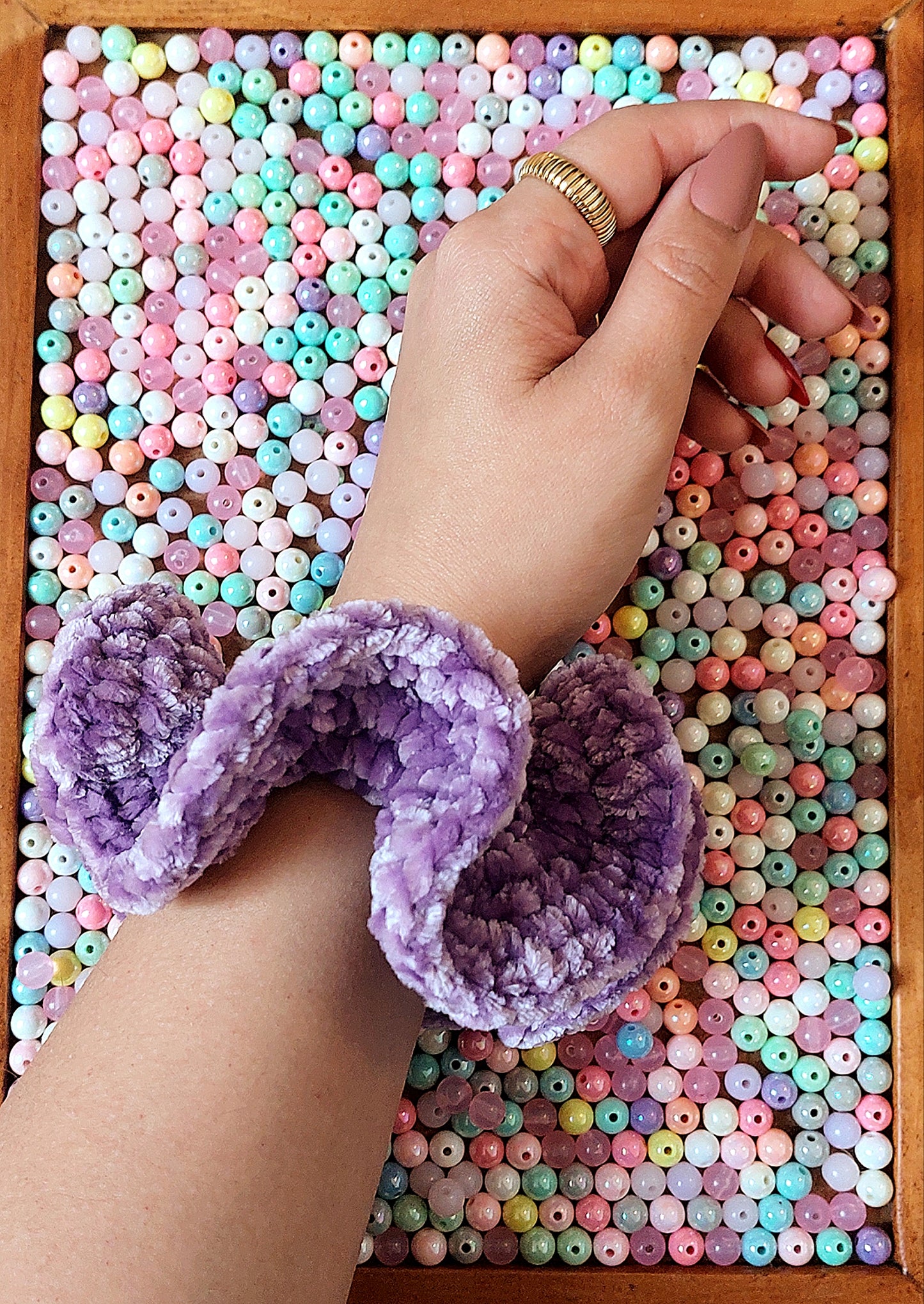 Crochet Chenille Scrunchies - Mr. Fluffy