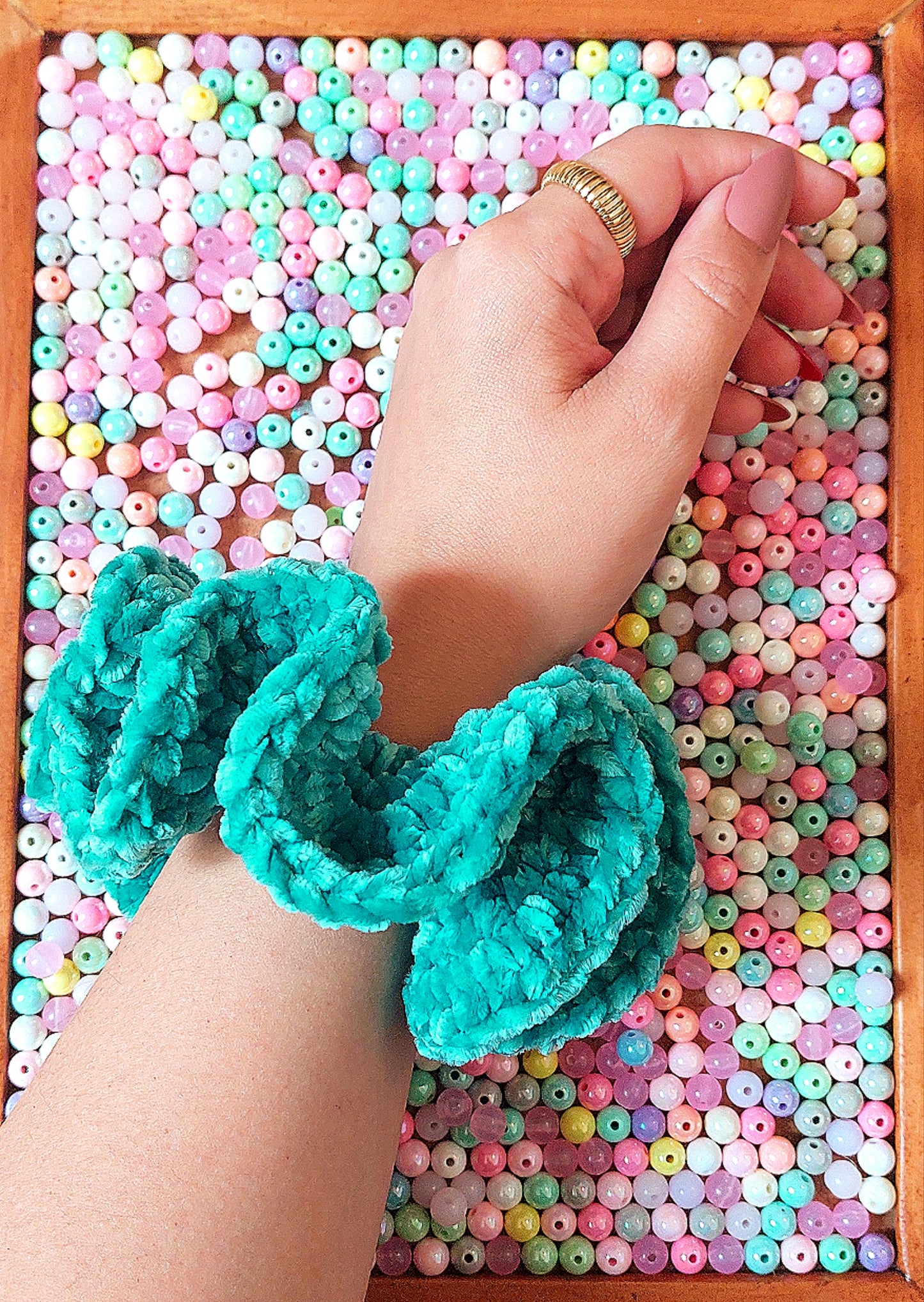 Crochet Chenille Scrunchies - Mr. Fluffy