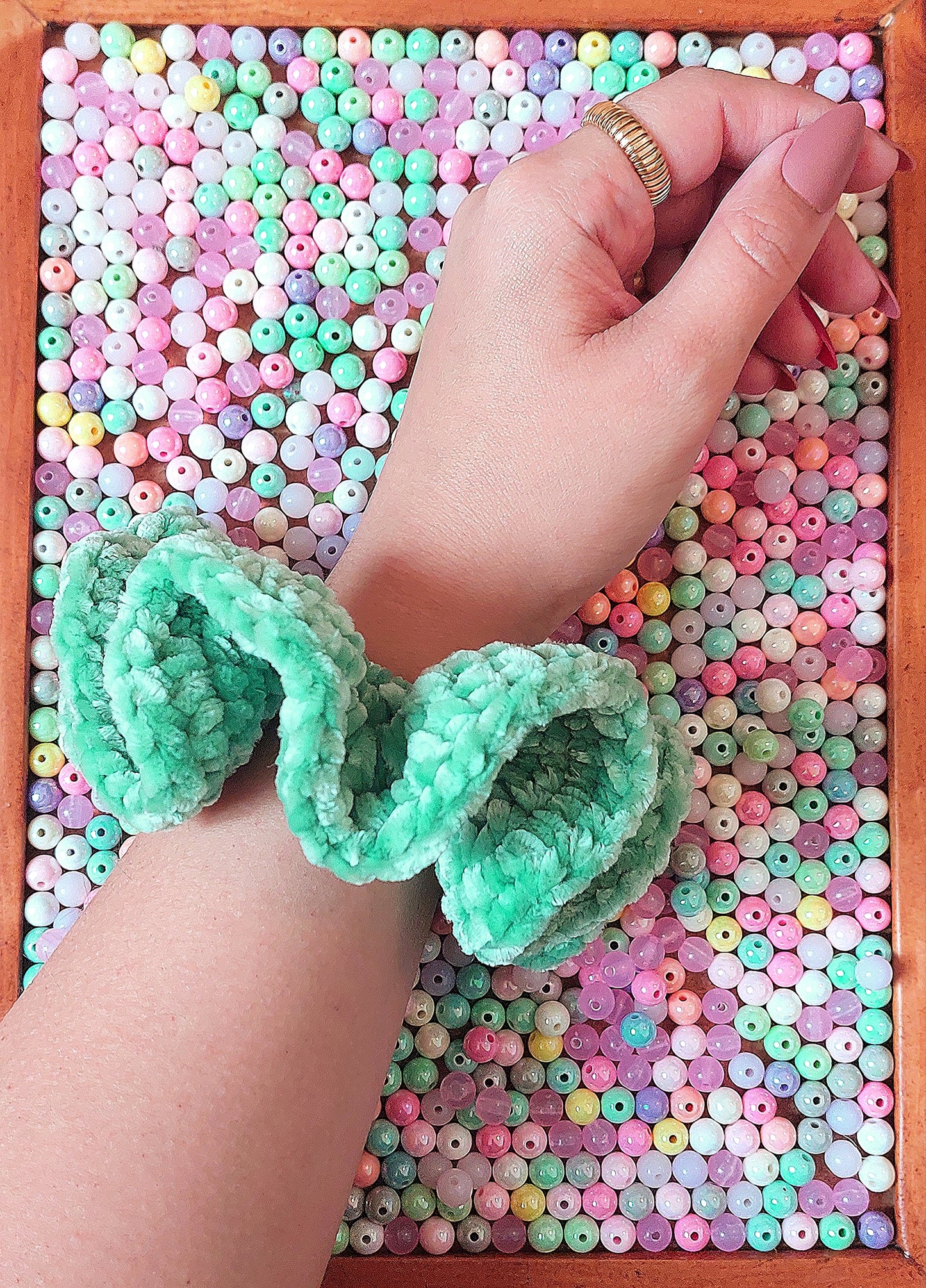 Crochet Chenille Scrunchies - Mr. Fluffy