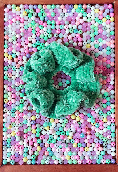 Crochet Chenille Scrunchies - Mr. Fluffy