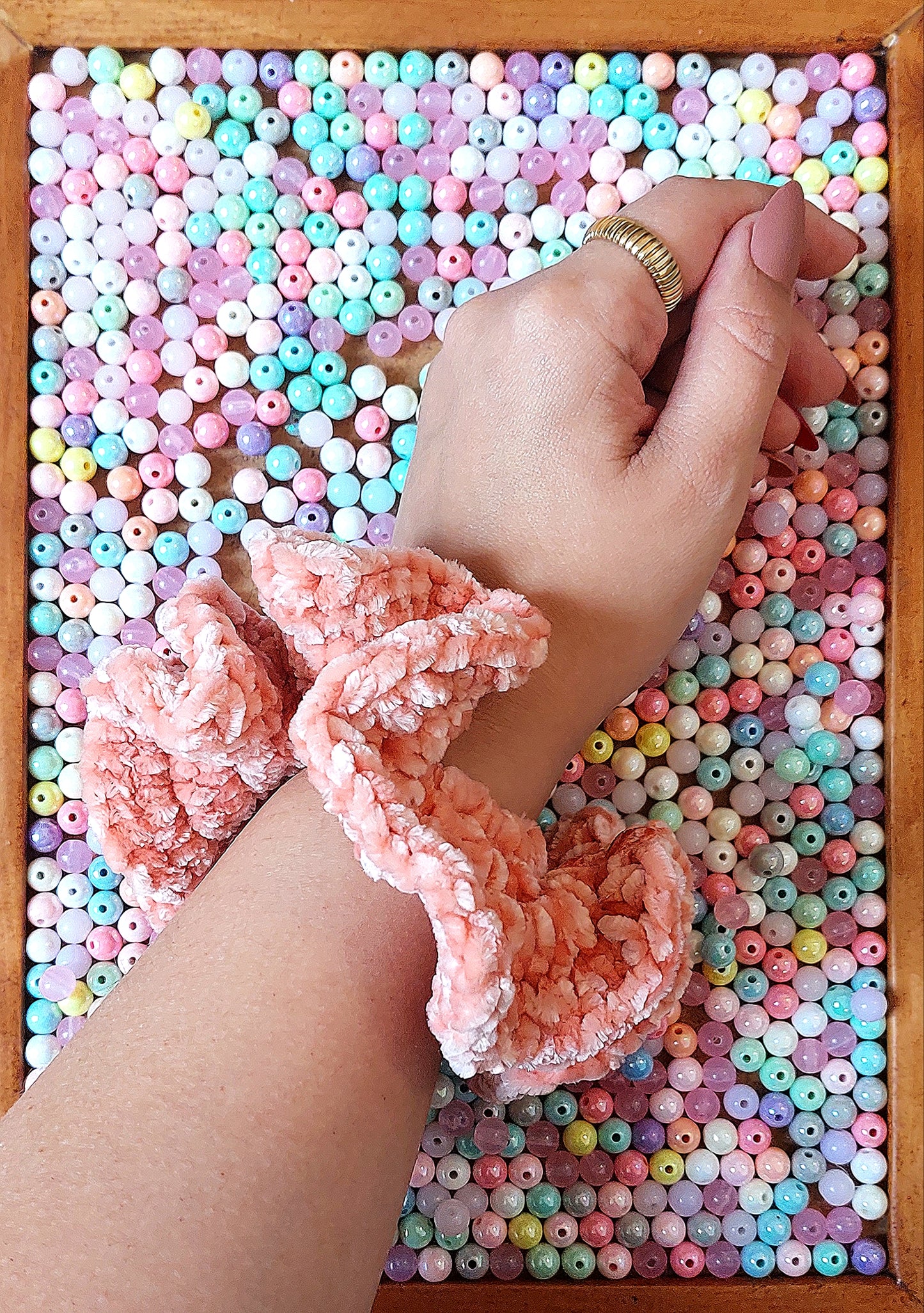 Crochet Chenille Scrunchies - Mr. Fluffy