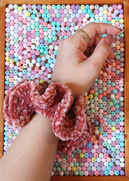 Crochet Chenille Scrunchies - Mr. Fluffy