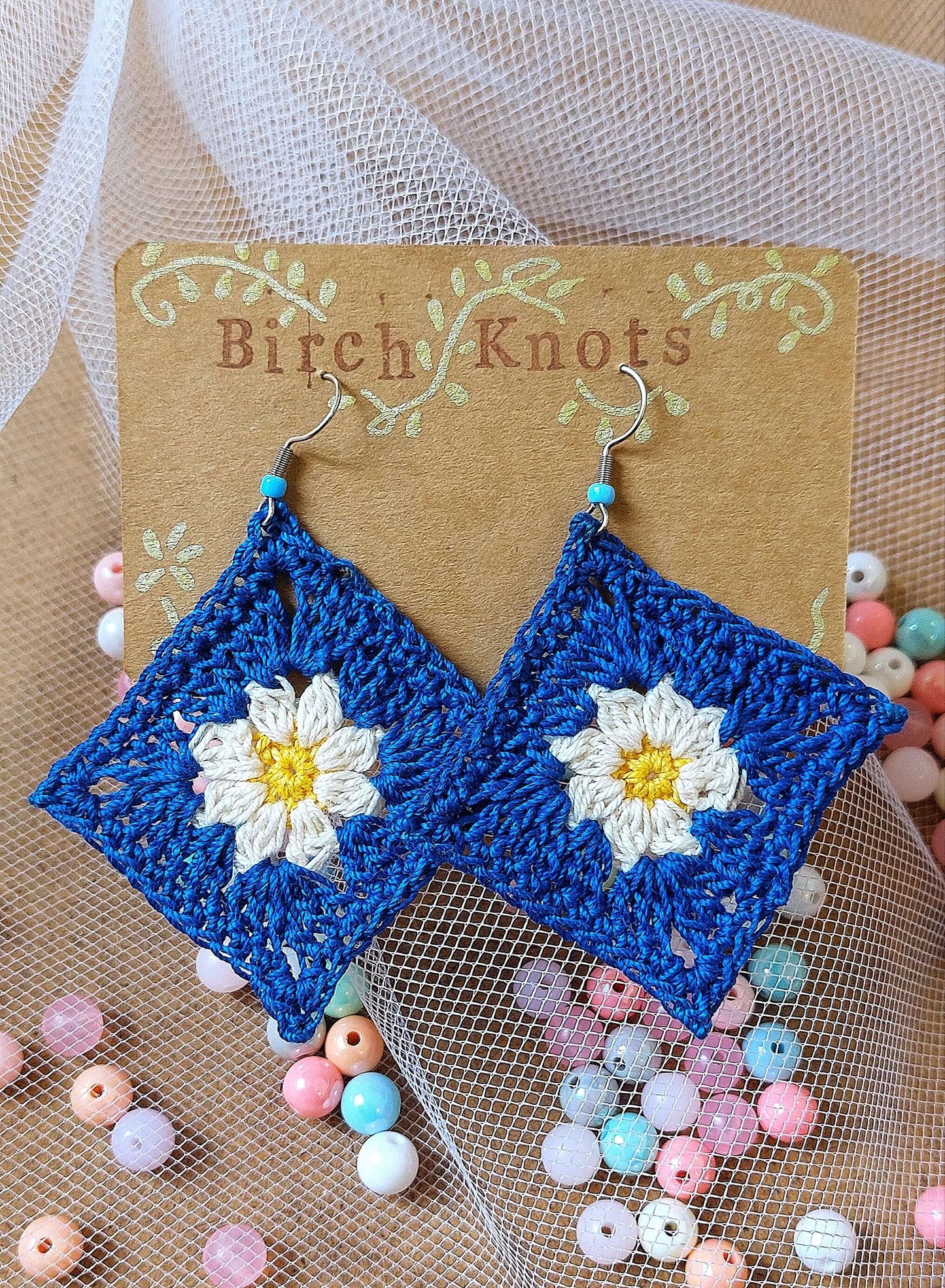 Daisy Granny Crochet Earrings