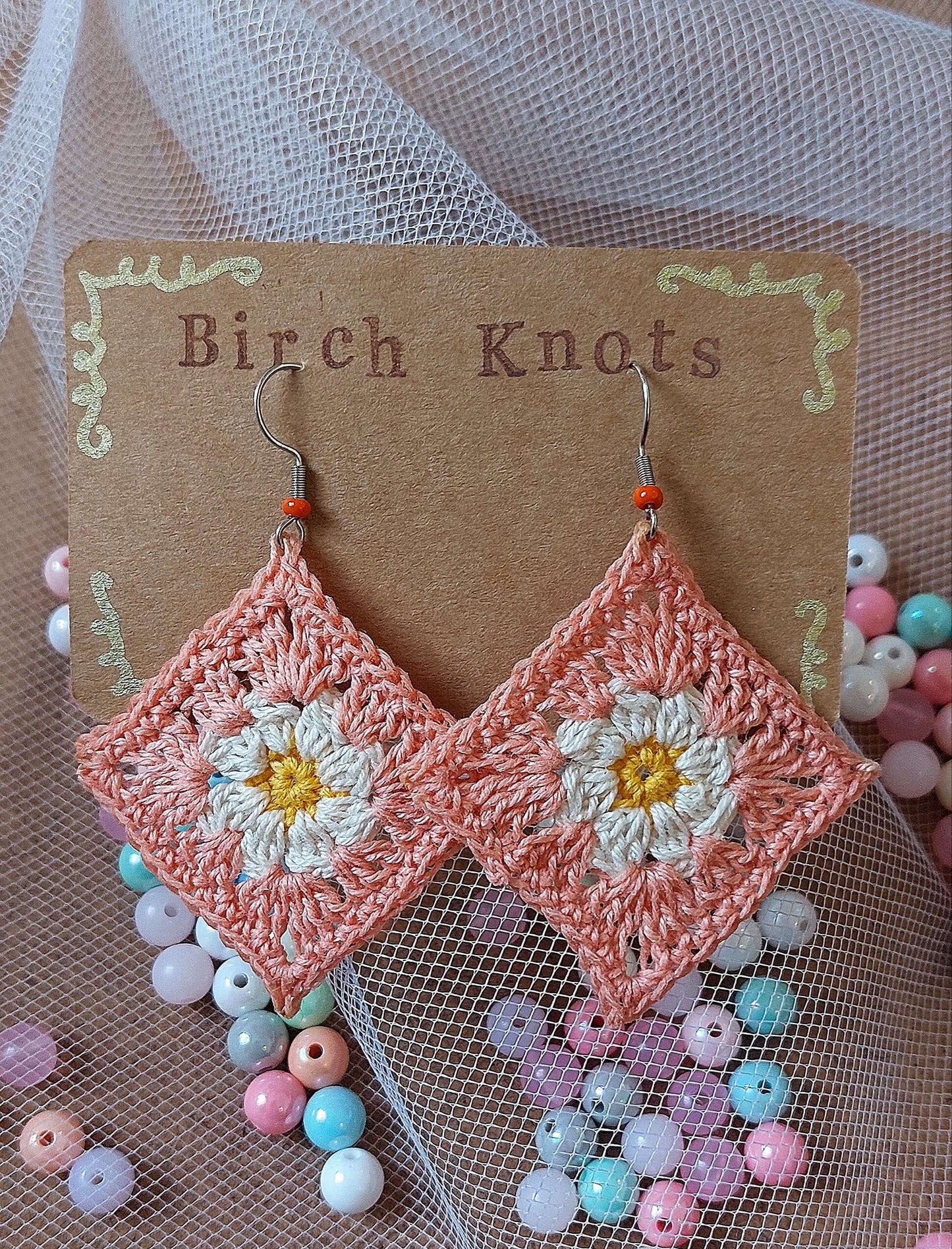 Daisy Granny Crochet Earrings