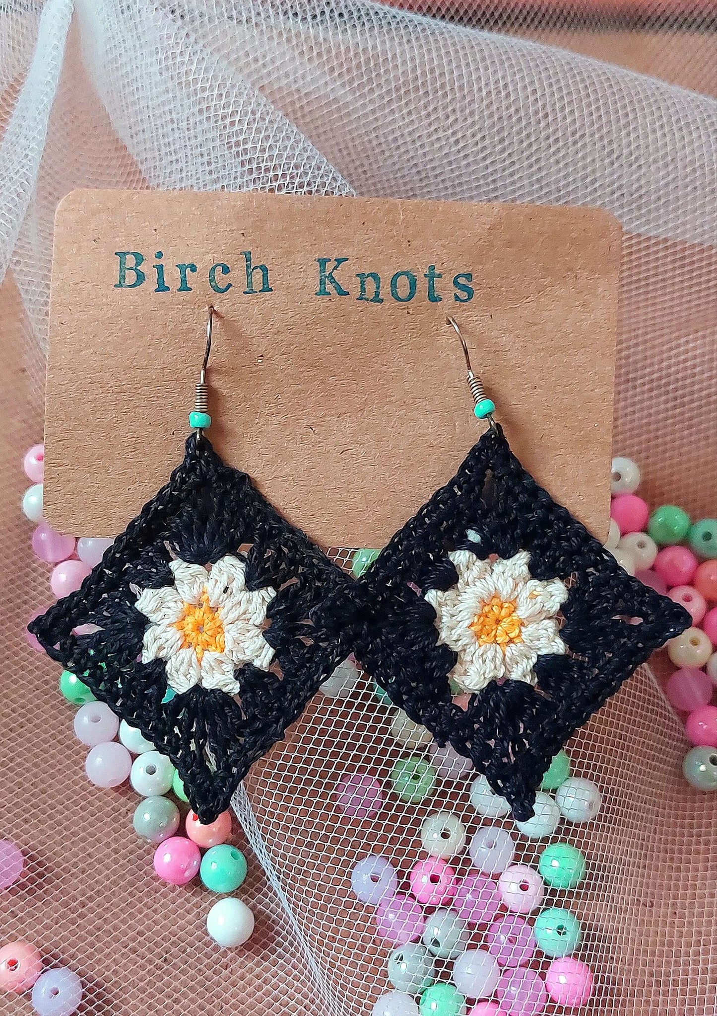 Daisy Granny Crochet Earrings