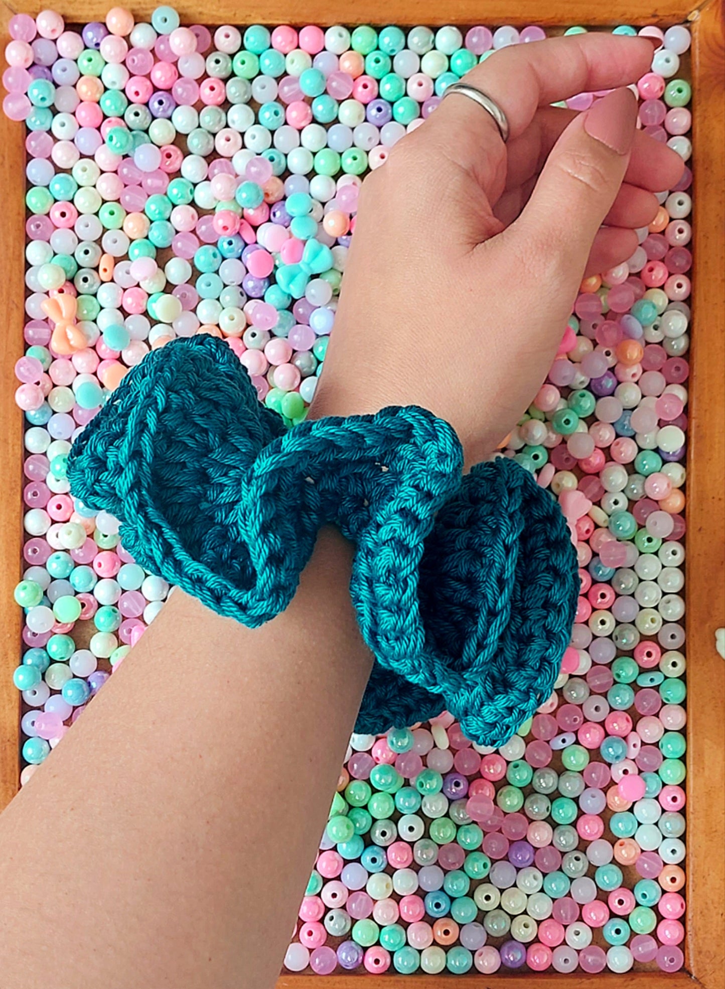 Crochet Cotton Scrunchies - Mr. Fluffy Summer Edition