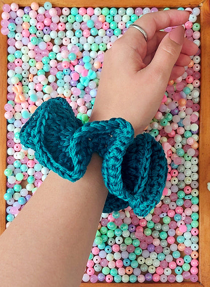 Crochet Cotton Scrunchies - Mr. Fluffy Summer Edition