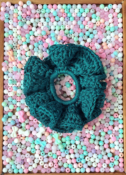 Crochet Cotton Scrunchies - Mr. Fluffy Summer Edition