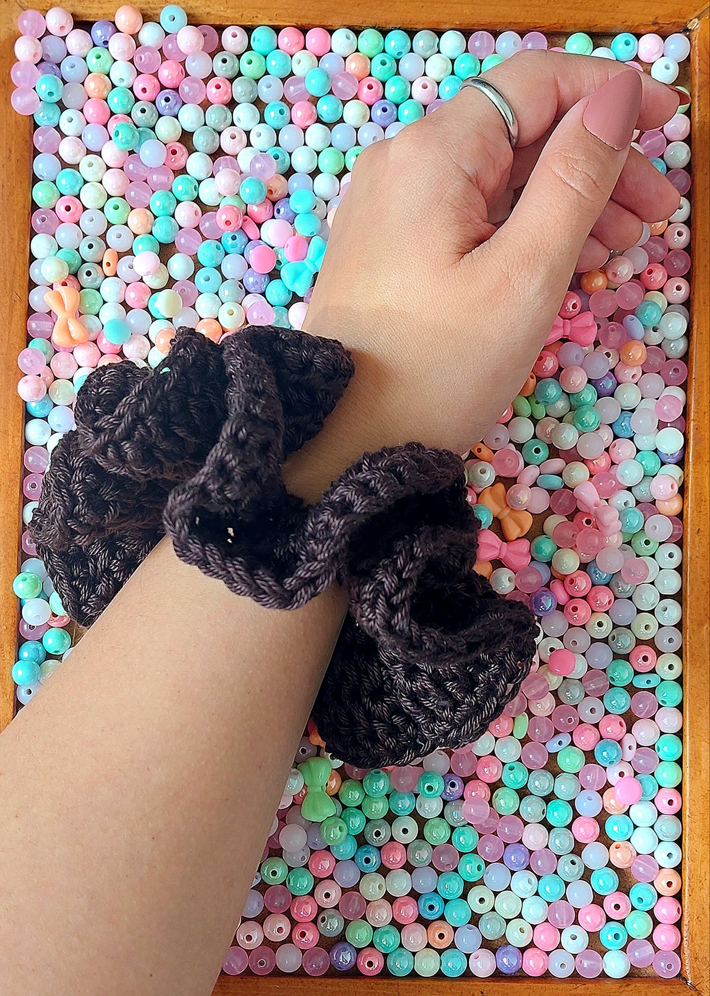 Crochet Cotton Scrunchies - Mr. Fluffy Summer Edition