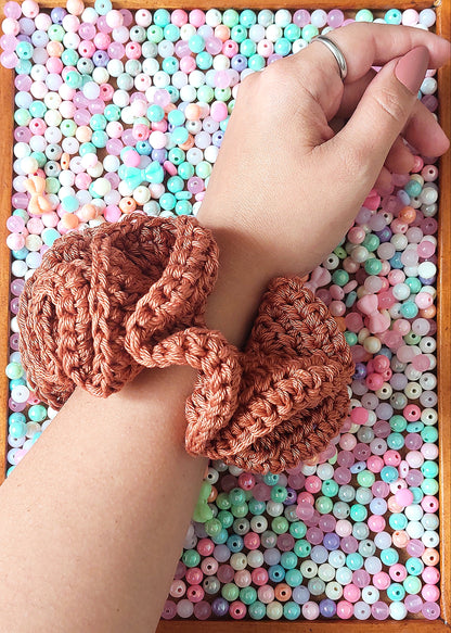 Crochet Cotton Scrunchies - Mr. Fluffy Summer Edition