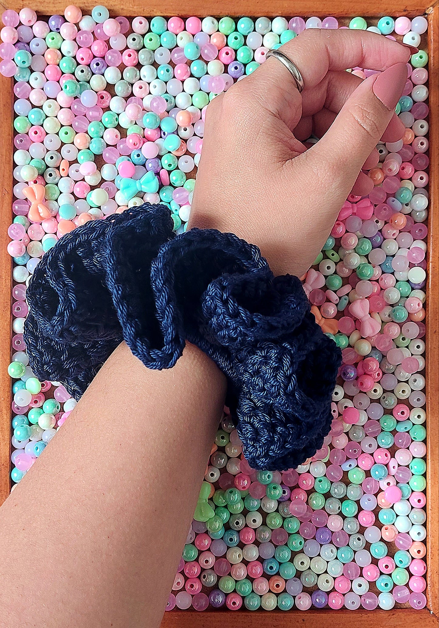 Crochet Cotton Scrunchies - Mr. Fluffy Summer Edition