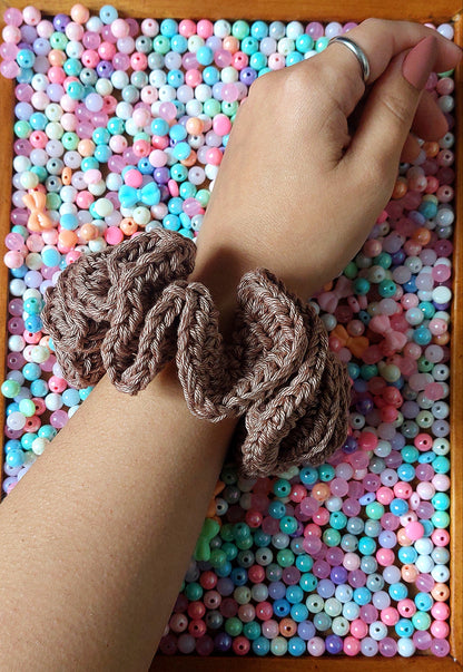 Crochet Cotton Scrunchies - Mr. Fluffy Summer Edition