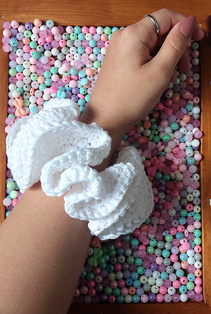 Crochet Cotton Scrunchies - Mr. Fluffy Summer Edition