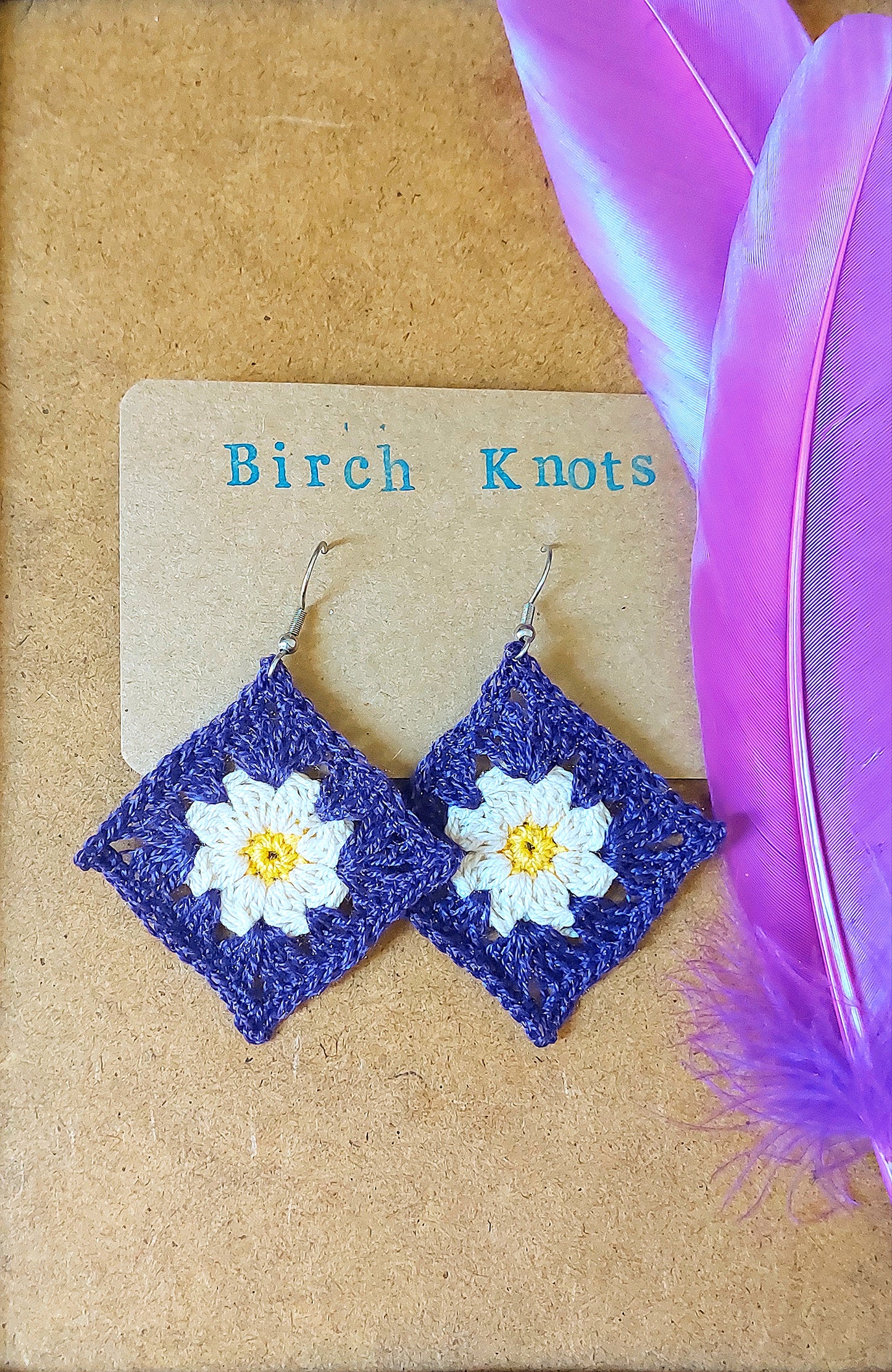 Daisy Granny Crochet Earrings