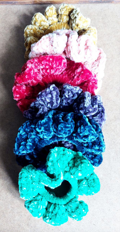 Crochet Chenille Scrunchies - Mr. Fluffy