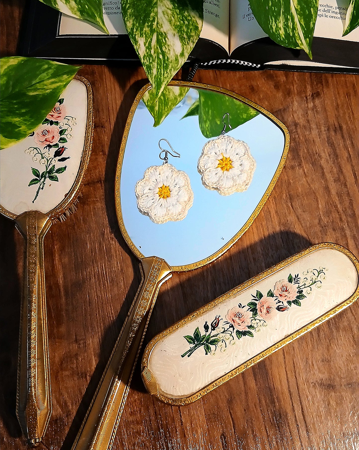 Orecchini African Flower all'Uncinetto