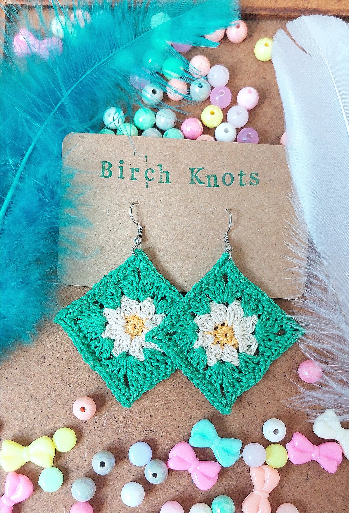 Daisy Granny Crochet Earrings