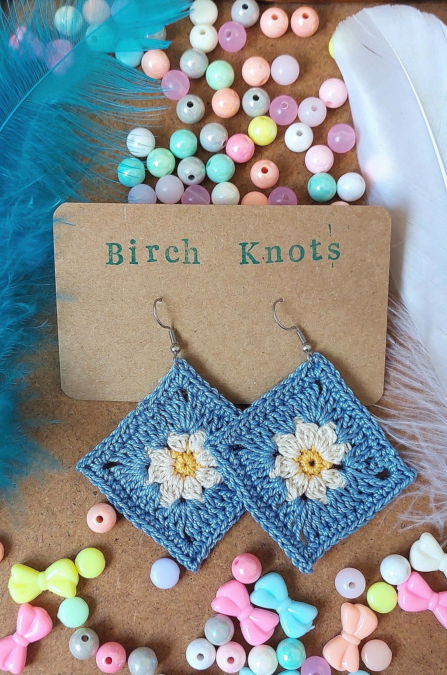 Daisy Granny Crochet Earrings