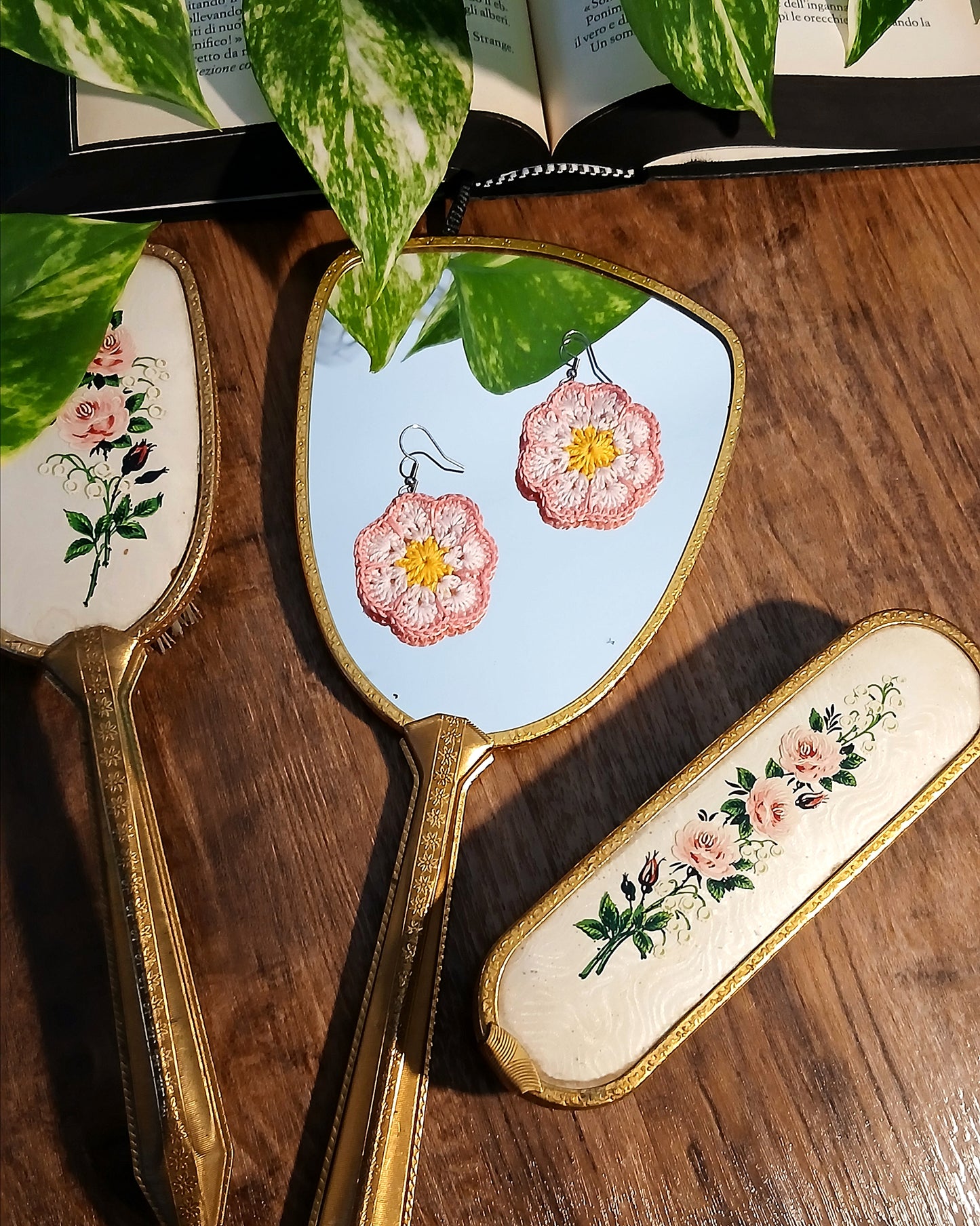 Orecchini African Flower all'Uncinetto